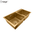 Goldene Top Quaility Double Bowl Waschbecken