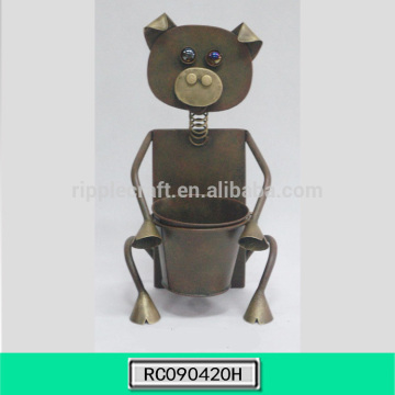 Cute Dog Shape Metal Flower Pot for Garden