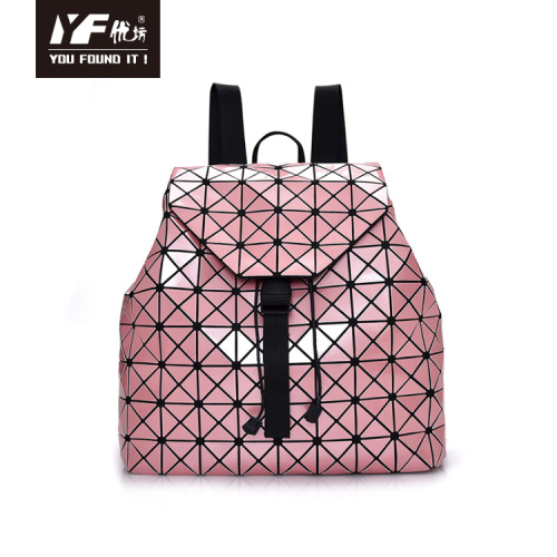 Leather Laptop Bag Geometric lingge backpack fashion laptop backpack for womens Factory