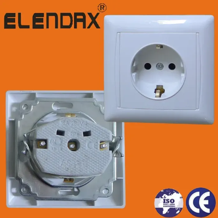 Soket Shucko Ganda Flush-Mounted Bergaya Eropa F6210