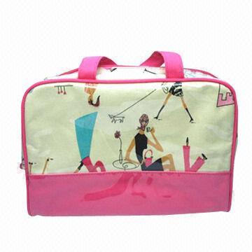 Cotton Handbag Covered with PVC, OEM Orders are Welcome, Ideal for Cosmetics Promotion