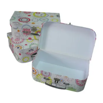 S/3 Floral Suitcases with Silver Locker and Handle, Customized Designs Accepted