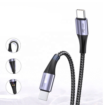2M Braiding 100W Type C to Type C PD Quick Charging Cable