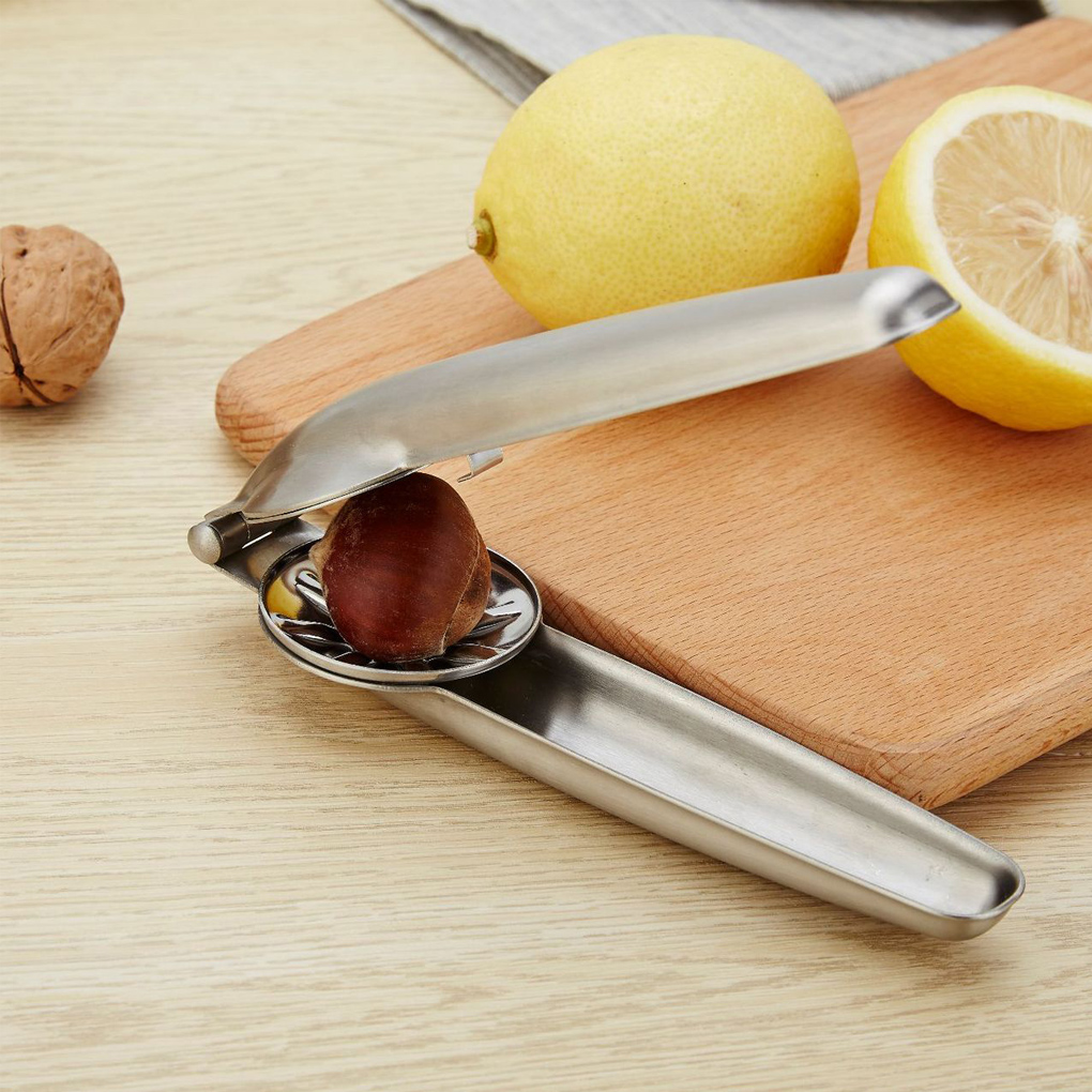 304 Stainless Steel Nut Opener 2 in 1 Quick Chestnut Clip Walnut Pliers Metal Nut Sheller Gadgets Kitchen Tools