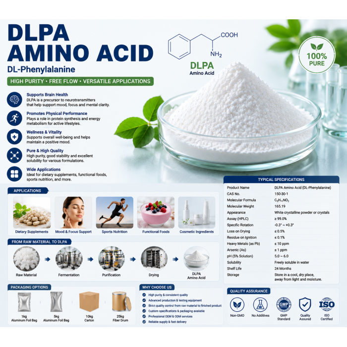 Polvo de suplemento de aminoácidos DLPA