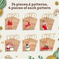 Sacos de presente de Natal com alças Kraft Paper Sacols