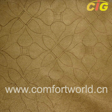 Embroidery Warp Knitting Faux Suede Fabric