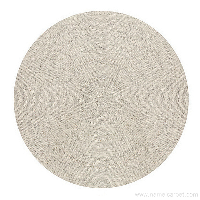 white ivory Round patio outdoor carpet rugs