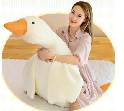 Big White Goose and Poor Duck Graphic Doll Pillow: A Unique Bodhisattva Duck Gift