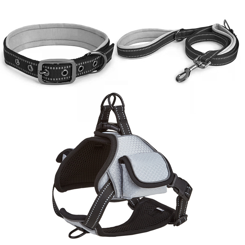 Reflective Nylon dog harness with Car plug buckle