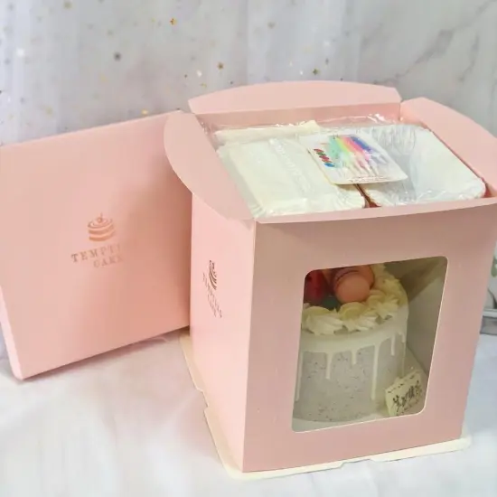 Custom 8inch Square Cake Box Packaging with Window