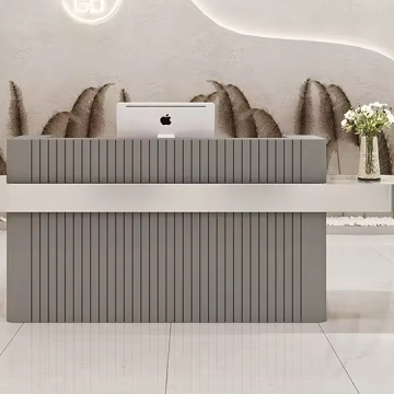 Gold-Plated Beauty Marble Salon Bar Front Counter Office Reception Desk Design