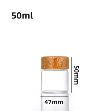 Airtight Glass Bottles with Bamboo Lid for Spices
