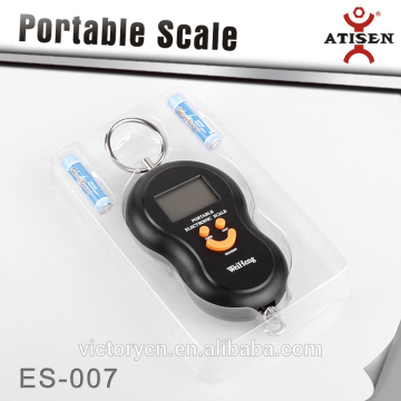 LCD Digital Hanging Luggage Weight Hook Scale Portable 40kg/ 10g Black