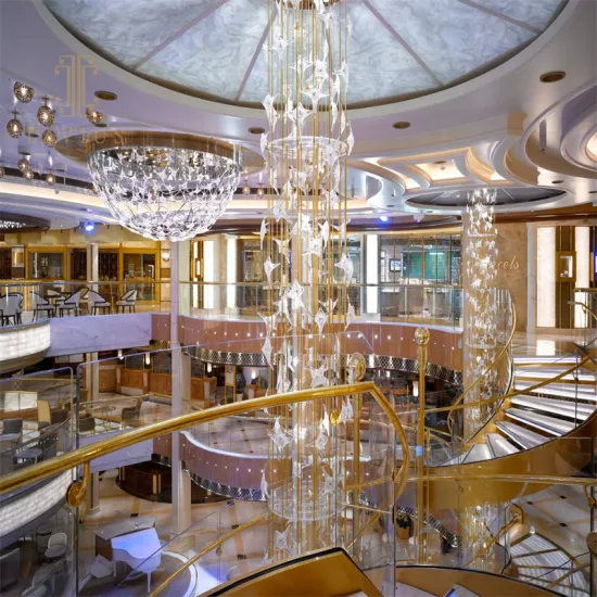 Super big luxury gold crystal shopping mall chandelier