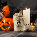 Pumpkin Head Ghost Halloween Scene Decoration