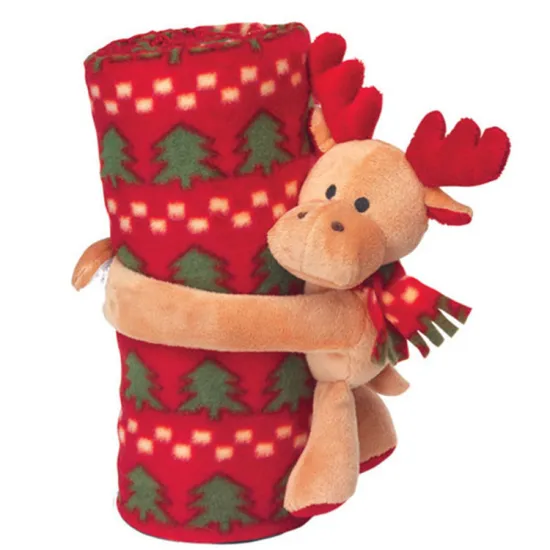 Animal Coral Fleece Swaddle Cartoon Baby Toy Security Blanket For Baby carriage or car