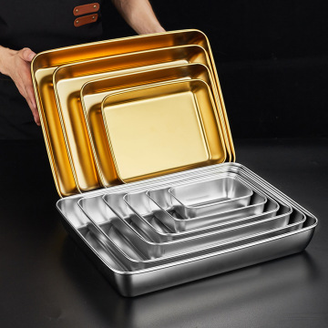 Stylish Rectangular Metal Fruit Serving Tray