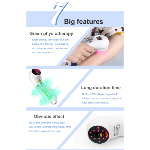 Handheld 650nm 808nm Cold Laser Physiotherapy Device