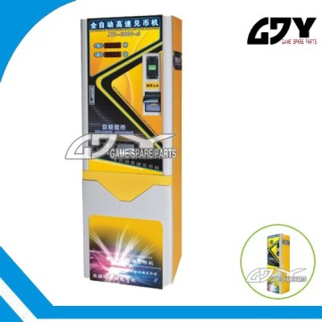 automatic cheap safe deluxe high speed game token money changer machine with GSM function and double hopper and led