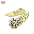 Best Sale Gold Plated Half Wing Metal Badge