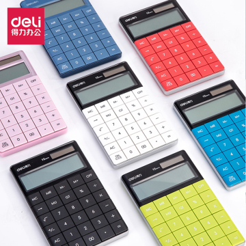 Kalkulator desktop catu daya ganda 12-bit berwarna-warni 12-bit