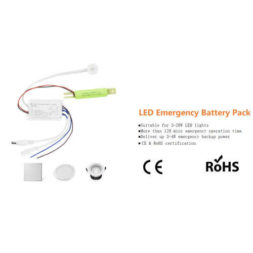 Paquete de baterías de emergencia LED para luces