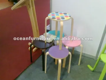 colorful top multiful function birch plywood round stool