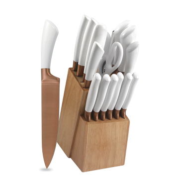 Hochwertiger 16-propc-Hohlhandmesser-Set mit Champagner-Roségold Ti-ni