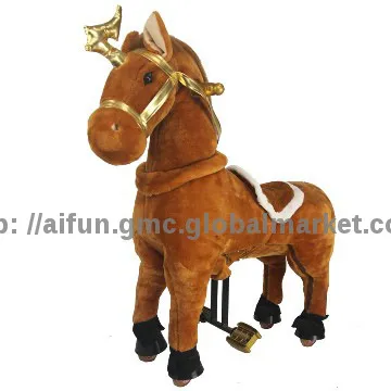 Chocolate color horse with golden rein, Step 2 riding toys