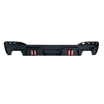 5 -serie G30 G38 Competitiestijl Glanzende zwarte lipdiffuser met zwarte achterzijde met LED voor BMW