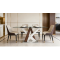Mesa de jantar de vidro de design moderno 160x90cm