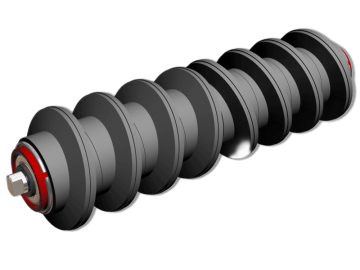 Mining rubber spiral return roller