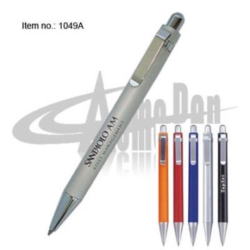 Promotion Plastic Ball Pen Press Action Transparency Tube Metal Clip Semi-metal Ballpoint Pens