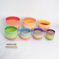 Rainbow Color Sound Healing Crystal Singing Bowls