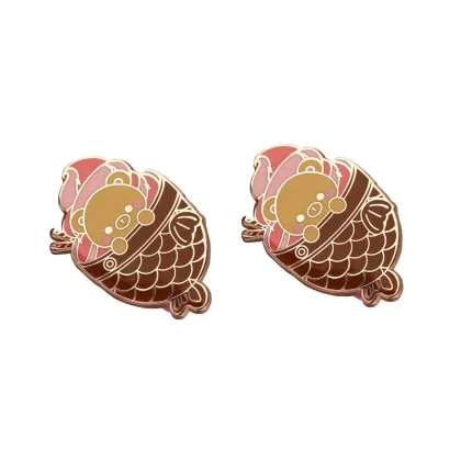 Cartoon Ice Cream Bear Metal Badge