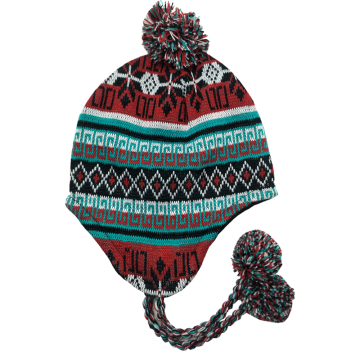 2019 new fashion acrylic and polar fleece custom logo knitted hat  with pigtail for kids