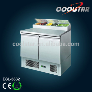 Stainless steel refrigerated counter Saladette automatic defrost (ESL-3832)