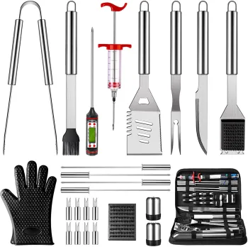25-Piece BBQ Grill Accessory Set: Comprehensive Outdoor Grilling Tools