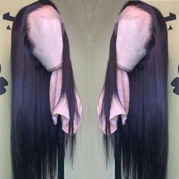 180% Density Unprocessed Original Real Human Long Hair Lace Front Cuticle Aligned Wig