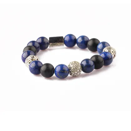 lucky blue gemstone lapis lazuli custom beads bracelet