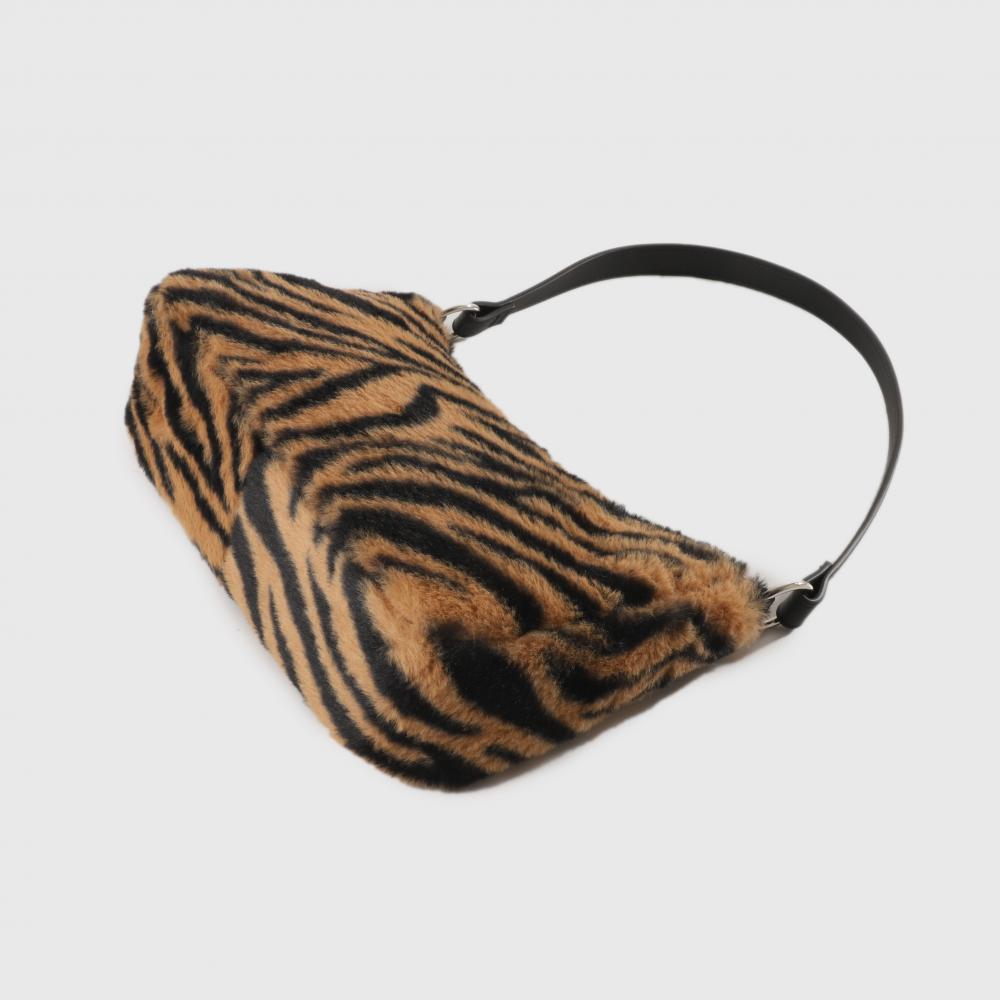 Faux Fur Animal Print Shoulder Bags for ladies