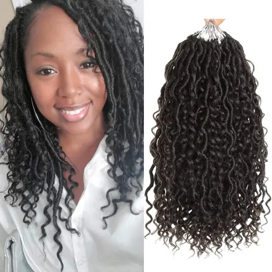 18" Goddess Locs Crochet Hair Extensions Synthetic Twist Braids Hair Locks Crochet braids For Women 24 Strands Golden