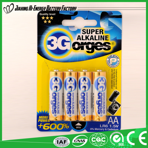 Hot Product Best Sale High Quality 1.5V Aa Alkaline 3G Battery Lr6