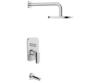 Brass Shower Bath Tub Faucet Wall-Mounted Concealed Mixer A05