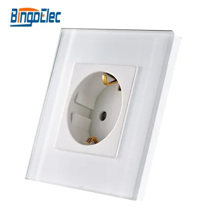 crystal glass panel socket with usb modular socket free matching golden color