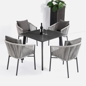 Modern Rattan Chairs and Aluminum Tables for Villa Outdoor Leisure Facilities
