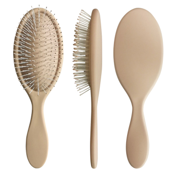 Beige Personal Logo Plastic Matte Hair Care Brush