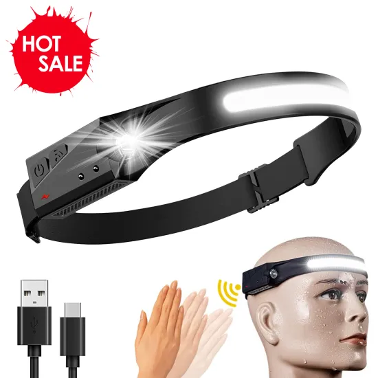 Rechargeable COB LED Dimming Motion Sensor Headlamp for Hot Sale