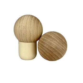 Hot Selling Spherical Wood Finish Wine Bottles with Cork Stoppers